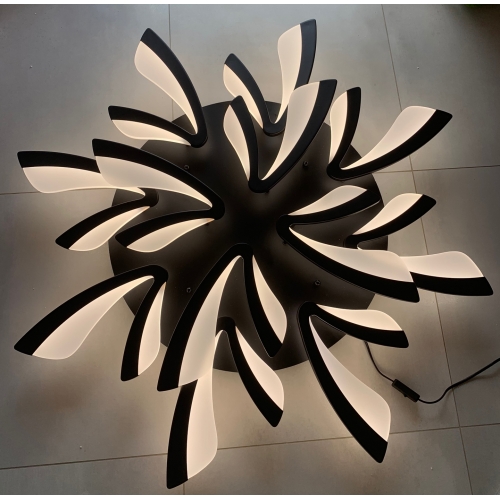 Plafon LED SŁONECZNIK z pilotem Czarny 110cm 144W P222